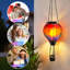 Lanterne solaire suspendue en forme de montgolfière, suspension lumineuse DEL d'extérieur en vitrail coloré avec batterie nickel-hydrogène pour la décoration de jardin, terrasse et cour.