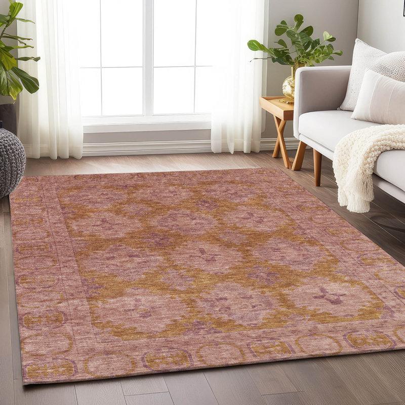 Tapis intérieur / extérieur lavable à la machine Xhevrie, Rectangle 10 pi x 14 pi
