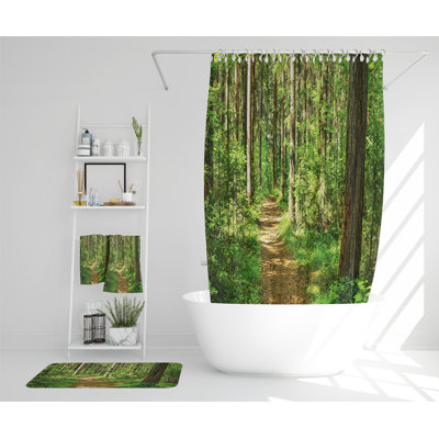 Nazmie Polyester Shower Curtain Set