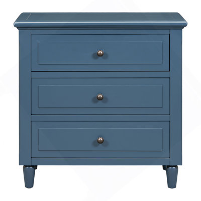 3-Drawer Nightstand Storage Wood Cabinet