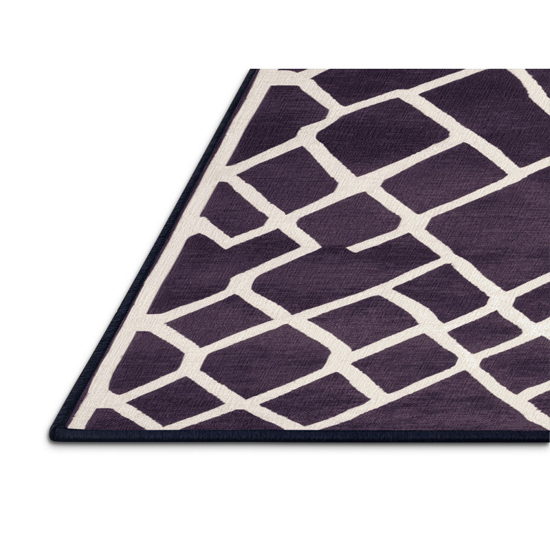 Tapis mauve lavable à la machine, Carré 6 pi
