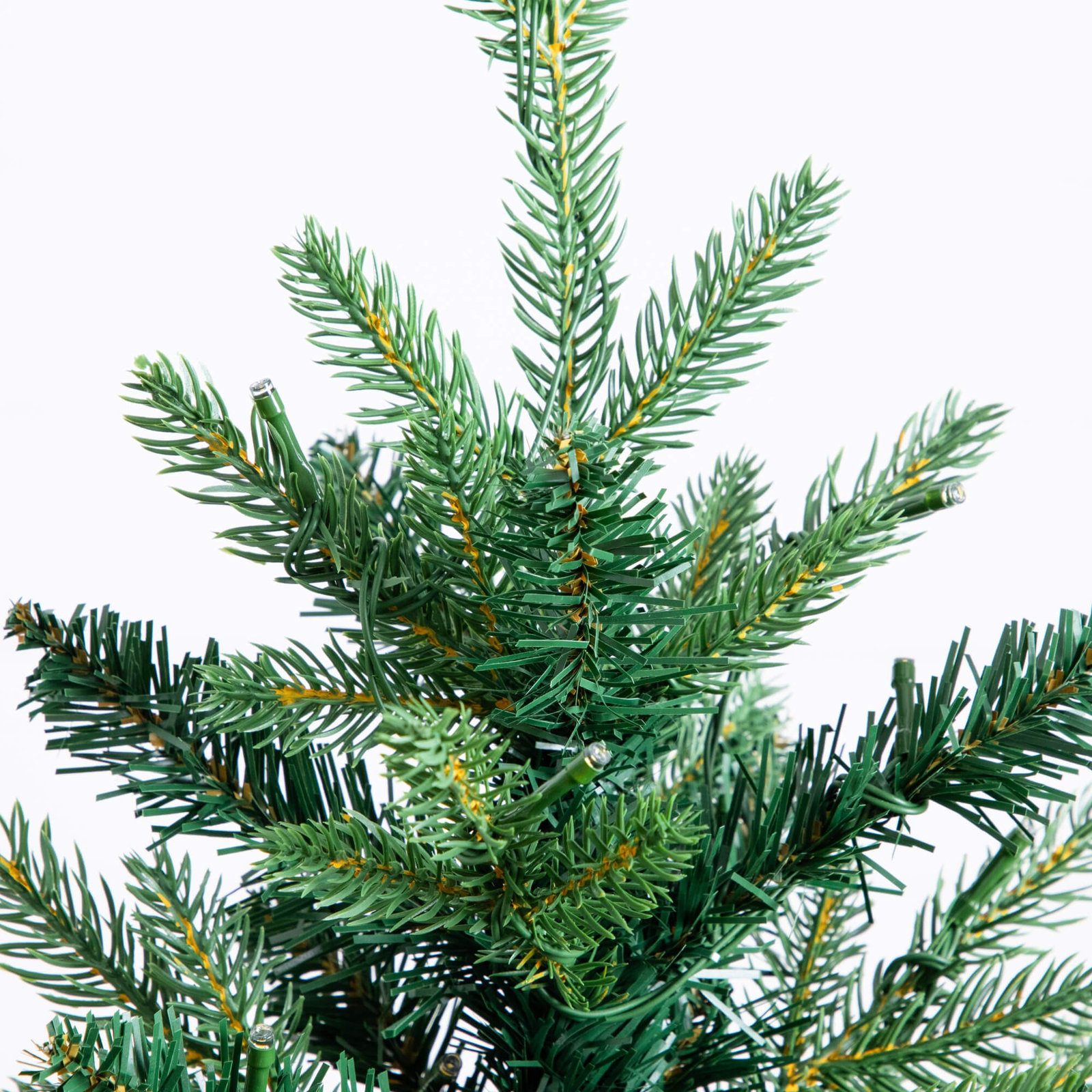 2Ft. Pre-Lit Artificial Classic Christmas Tree With 35 Warm White LED Lights In Gold Decorative Planter