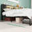 Metal Bed Frame With Headboard,2 Cabinets With Doors, LED Lights And USB Ports, Large Storage Space-151041723-151041726