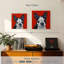 Brampt Sophie Boston Terrier sur fond rouge-109232701