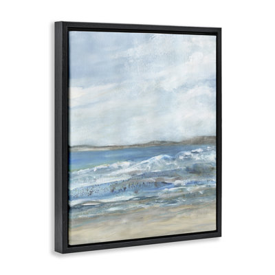  «Sandy Surf Beach», art mural encadré sur toile flottante par Jessie Perry