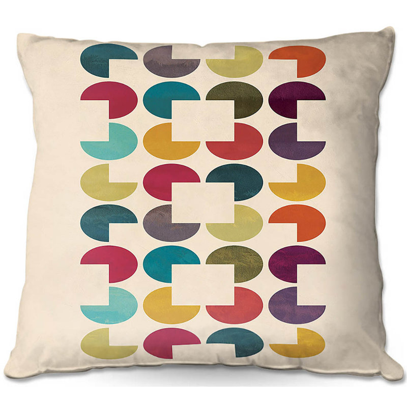  Housse et insert de coussin carré Couch Geo Circles, 18 po x 18 po