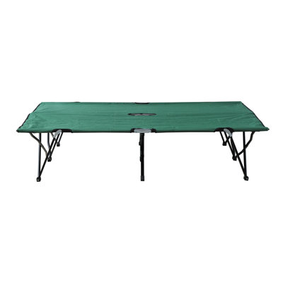 76" Two Person Folding Camping Cot with Carrying Bag, Green
