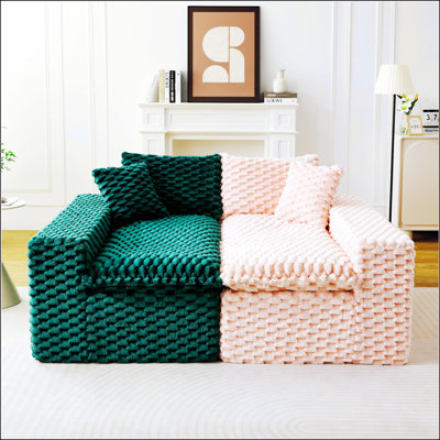 Canapé de luxe en velours multifonctionnel - disposable en une rangée, côte à côte ou face à face, mobilier de salon élégant pour une décoration intérieure confortable