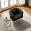 Fauteuil demi-tonneau rembourré en velours avec pieds en métal-851951723