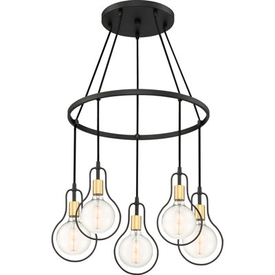 Thermopolis 5 - Light Dimmable Wagon Wheel Chandelier