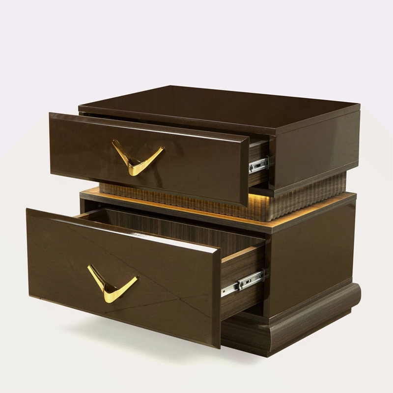 Table de chevet 2 tiroirs de style moderne en bois