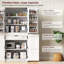 Armoire de cuisine 72 po H, armoire de rangement avec 3 tablettes réglables, 8 supports de porte et un tiroir caché (blanc)-1681984109