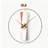 Orange Round Mid-Century Abstract Geometric Open Frame Wall Clock