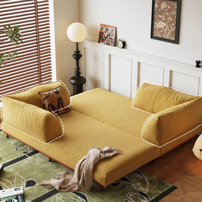 Ginger + Red Chenille + Carbon Steel Standard Sofa bed