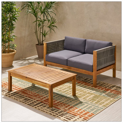 Modern Outdoor Loveseat And Coffee Table Set For Stylish Spaces
