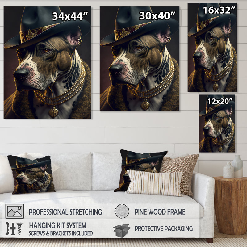 Mafia Pitbull II - impression sur toile, H 44 po x l 34 po x P 1,5 po, Toile tendue