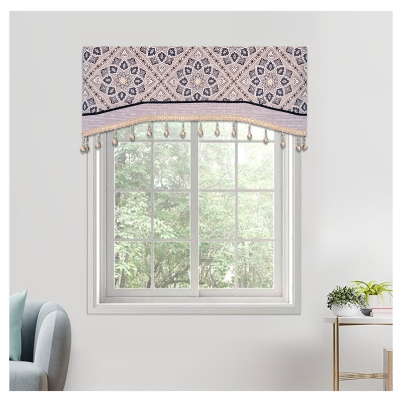 Floral Light Filtering Swag Valance Kit with Satin Ribbons