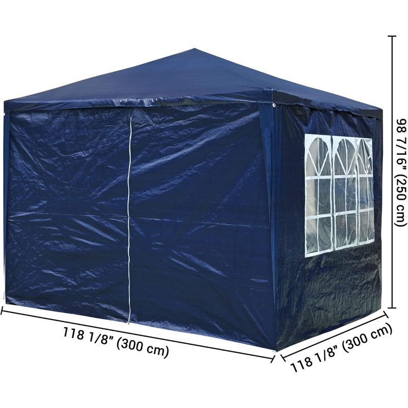 Blue 10' x 10' Outdoor Wedding Party Tent with Sidewalls