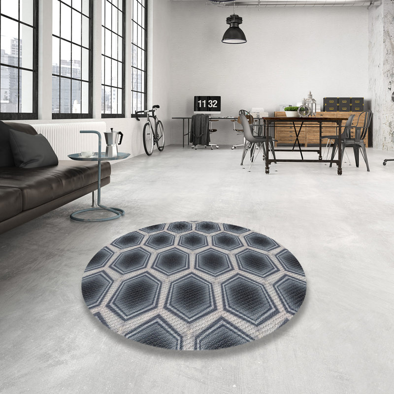 Sanner Geometric Indoor Rug, Round 3'