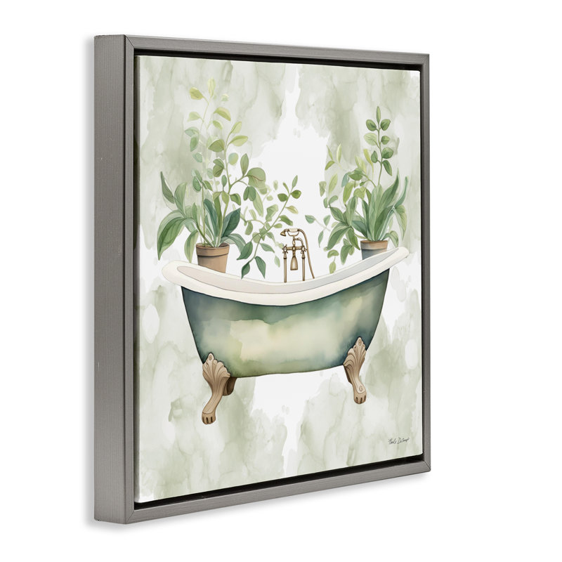 Oasis de bain avec cadre flottant de verdure, design par Nicole DeCamp, Cadre flottant gris lustré, H 18 po x l 18 po