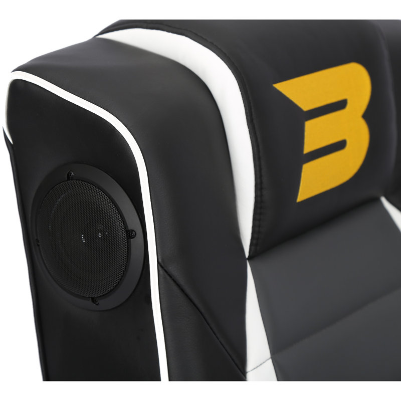 BraZen Serpent 2.1 Bluetooth Surround Sound Gaming Chair, Black/White