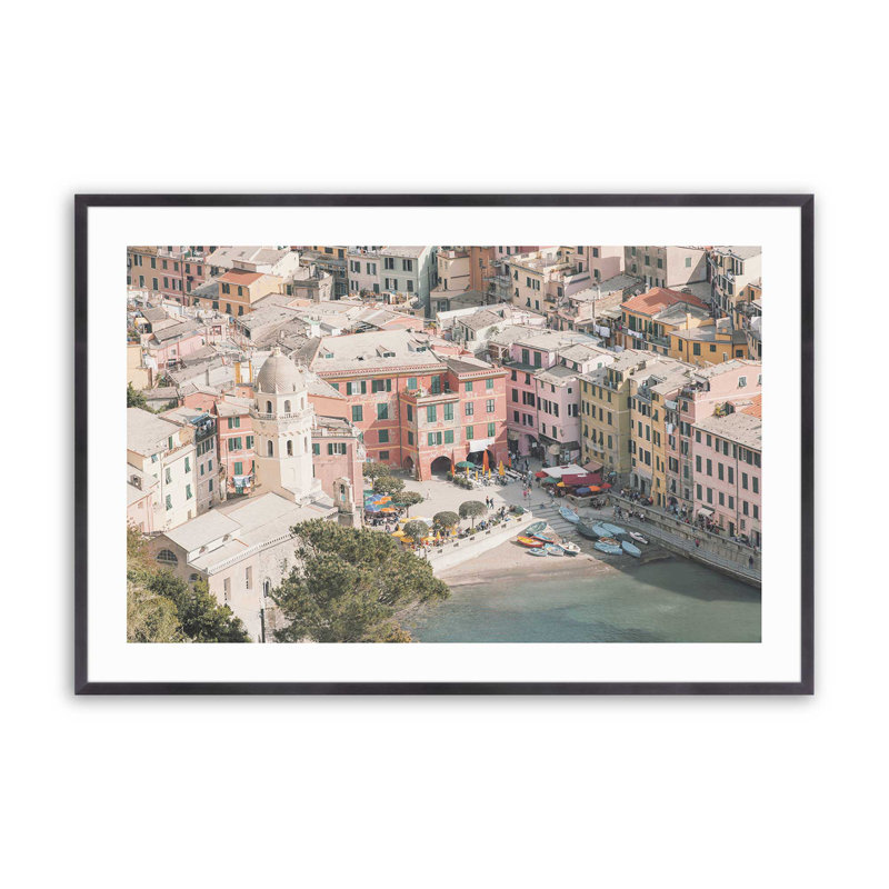 Imprimé Riviera Riviera, 12.25" H x 15.25" W x 1.25" D, Cadre simple en zinc patiné