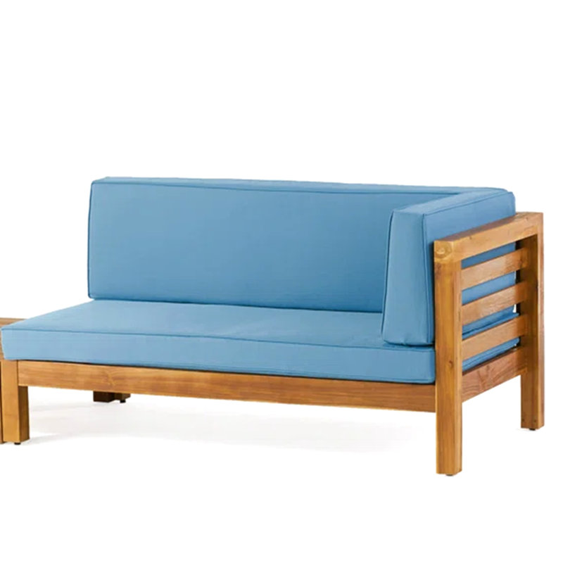 Oana Corner Bench-R, Blue, Blue, Brown