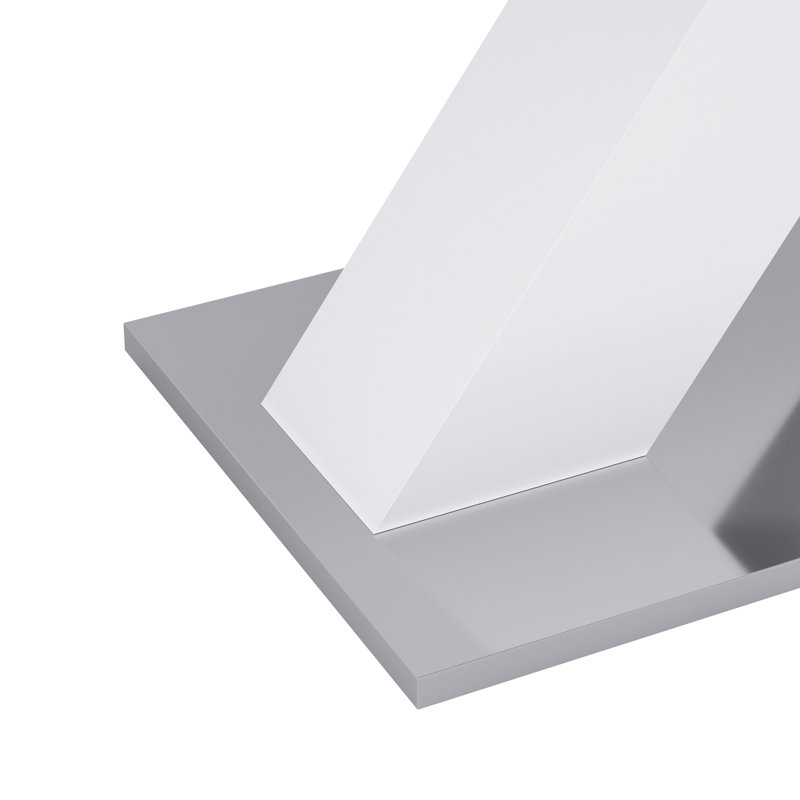 Modern Rectangle Dining Table, Stretchable, Table Top+MDF X-Shape Table Leg With Metal Base