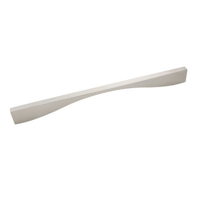 Channel Collection Handle Pull -  12" Center to Center Cabinet Pull Satin Nickel - Contemporary Hardware for Drawers & Cabinets