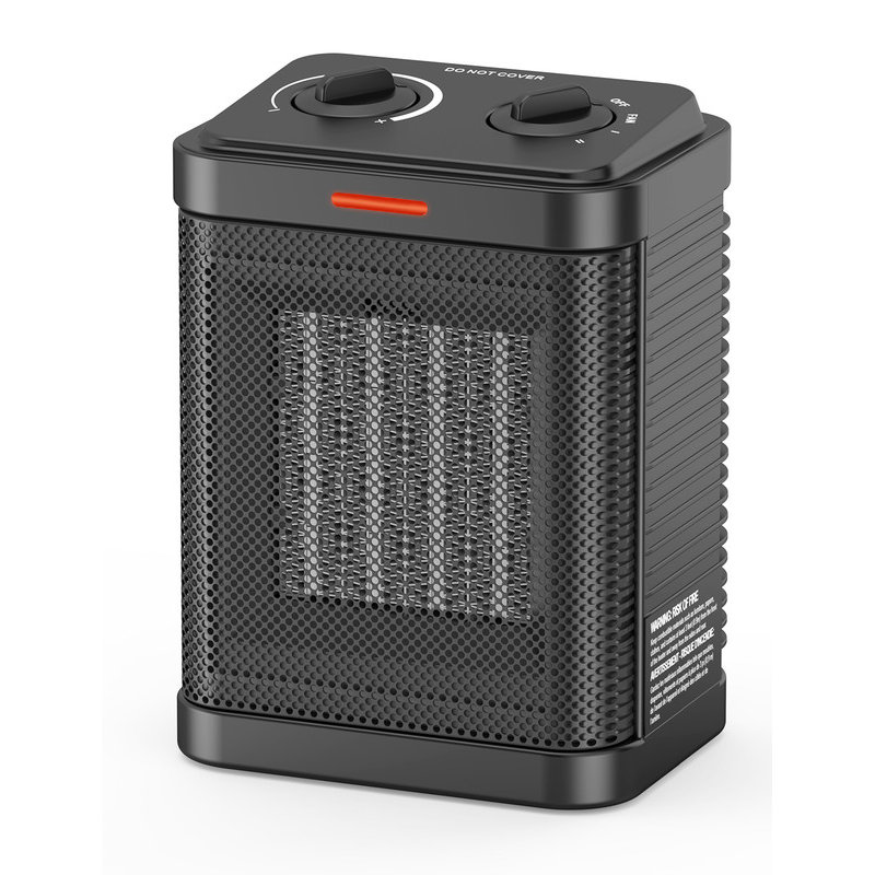 Space Heater for Indoor Use, 1500W PTC Ceramic Heater with Thermostat, Small Space Heater 2S Rapid Heating, 3 Modes, Electric Portable Heater with Safety Protection for Bedroom, Quiet Office