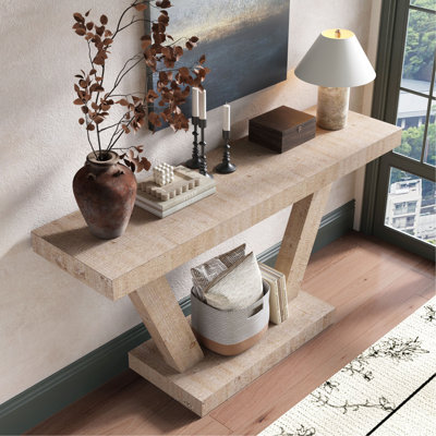 Banc d'entrée en bois vieilli 60 pouces avec armoire de rangement en placage de bois massif à 2 niveaux, conception large rustique pour le couloir, le salon et le canapé derrière