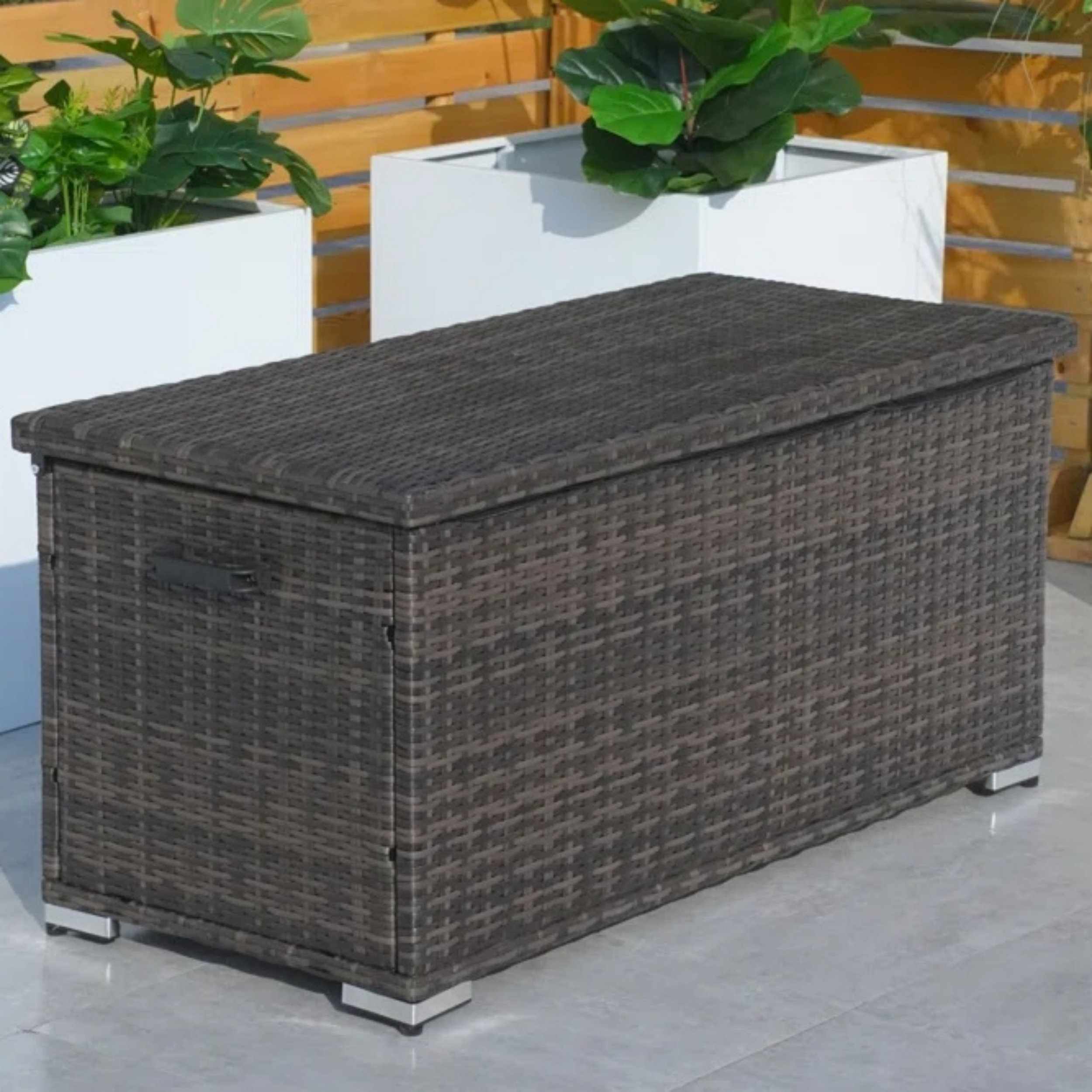 Moda Furnishings Water Resistant Metal Lockable Deck Box | Wayfair