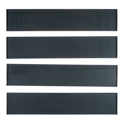 Kwiet 3" x 14" Glass Metal Look Subway Tile