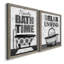 «Bath Time», ensemble de 2 encadrements d'art textuel sur toile-875525108-875525117