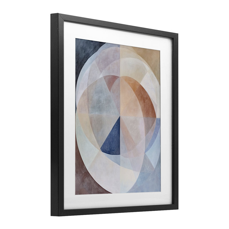 «Curved Pastel Geometrics», reproduction encadrée sous verre, conception de Ramona Murdock, Cadre noir minuit