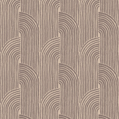 Woven Arcs - Walnut Wallpaper