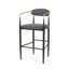 Hauteur de comptoir de 2 tabourets en tissu gris et en fer robuste pour îlot de cuisine, capacité de 260 lb, 2 tabourets, rembourrés avec configuration stable et support de poids de 265 lb-1800053023