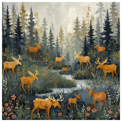 Édredon Moose Forest Scene