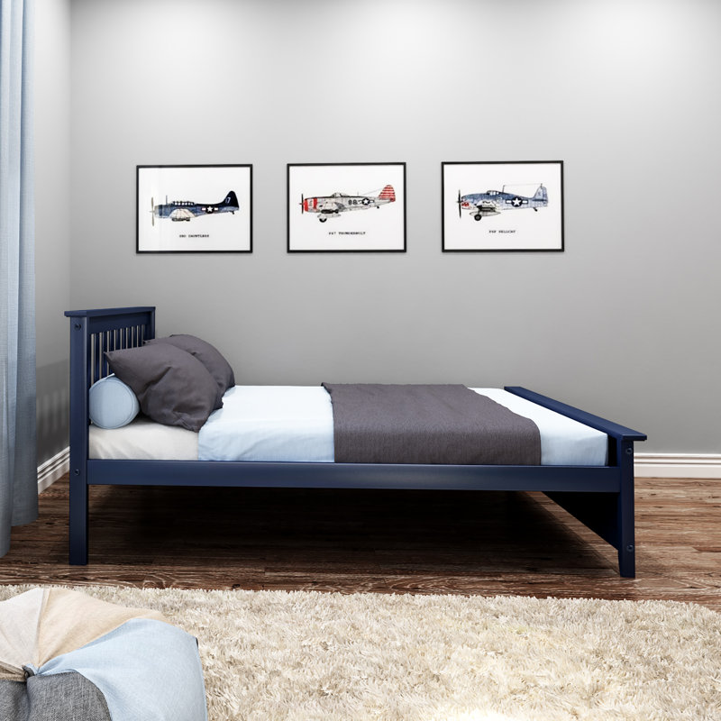 Bolin Kids Solid Wood Platform Bed, Blue, Full