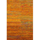 Canvello Orange Modern Sari Silk Rug - 4' X 6'