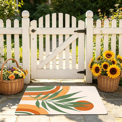 Tapis arc-en-ciel Boho Palm Leaf