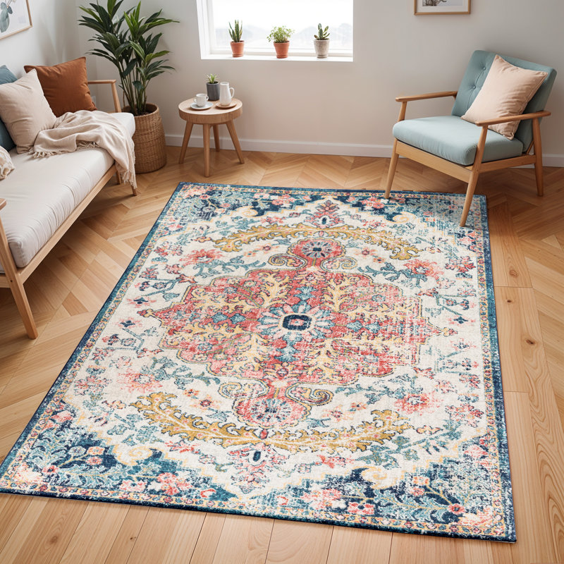 Caban Blue/Burgundy Rug, Rectangle 200cm x 274cm