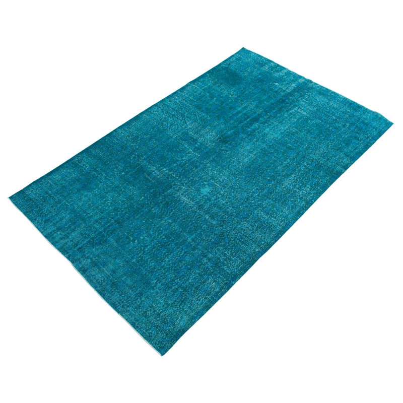 Tapis turquoise à transition de couleur 6 pi 7 po x 10 pi 6 po