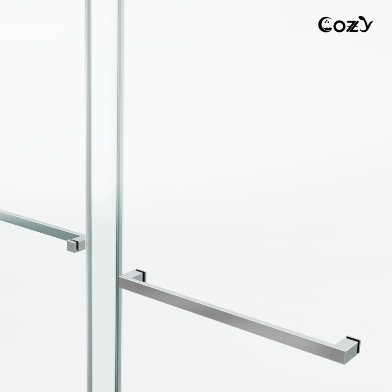 50-55" W X 76" H Frameless Double Sliding Shower Door, Chrome