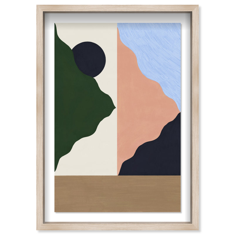 Peaking Mountains Print by Oliver Gal, 17.5"H x 25.5"W, Natural Oak Shadowbox