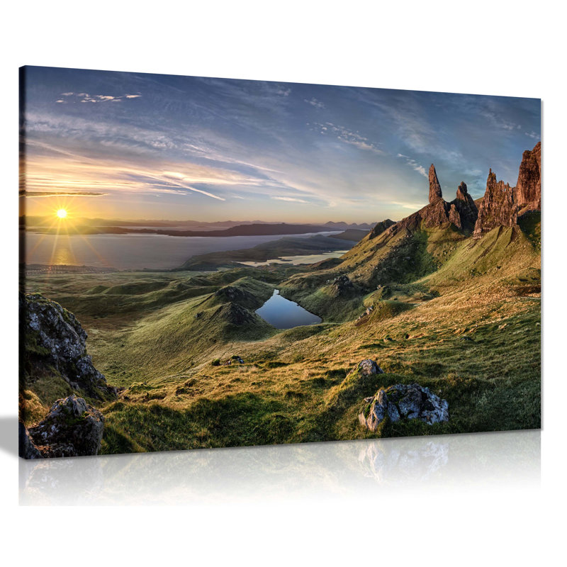 Sunrise Over Old Man Of Storr Scotland Highlands - Wrapped Canvas Art Prints, 41cm H x 61cm W