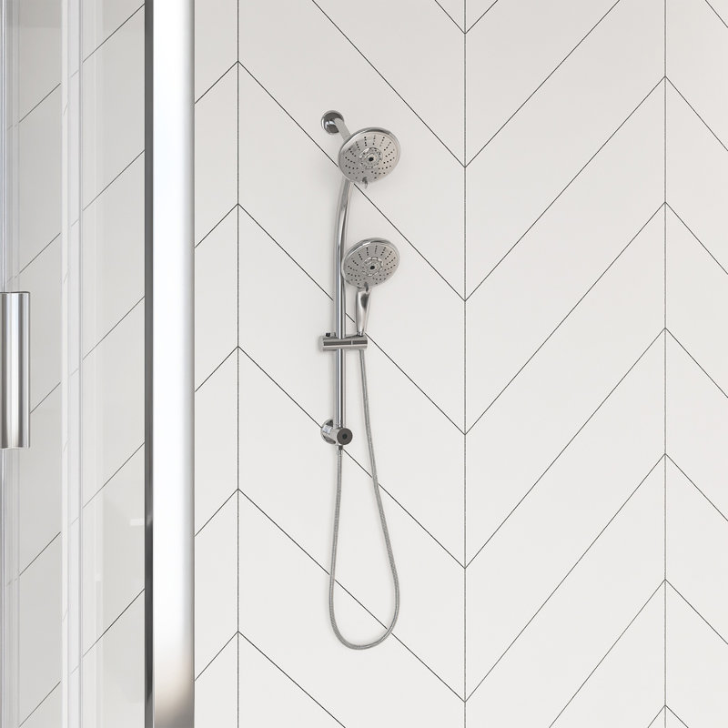 5" Multi Function Dual Shower Head, With Adjustable Slide Bar, Chrome