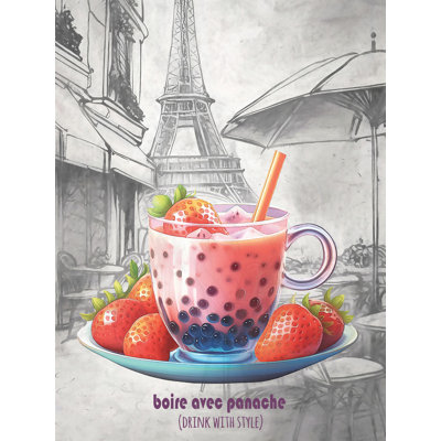 Strawberries and Boba in Paris 18x24