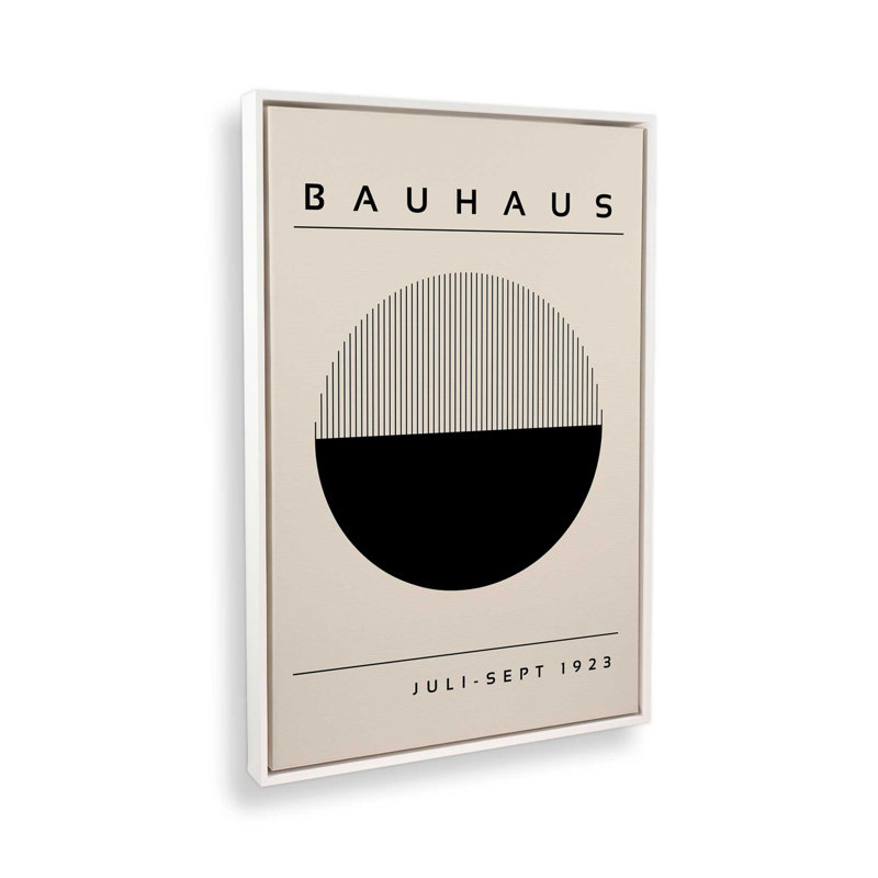 Impression éclipse de géométrie du Bauhaus, H 12,75 po x l 8,75 po, Blanc opaque