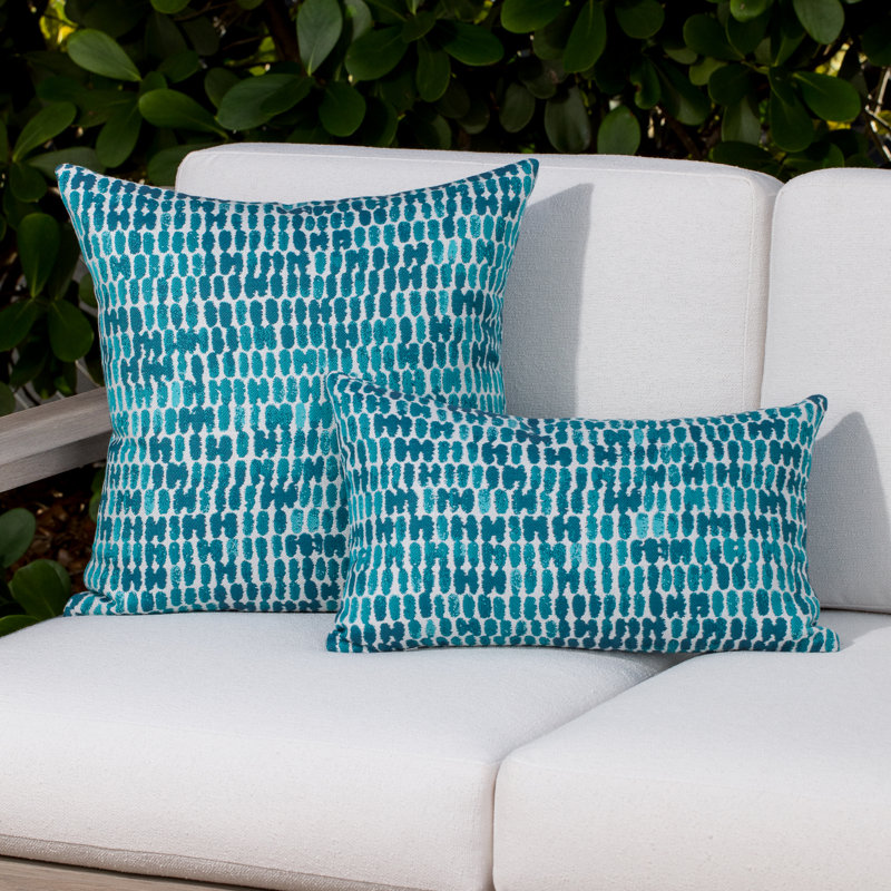 Thumbprint Square Indoor/Outdoor Pillow Cover & Insert, Square 20", Aruba